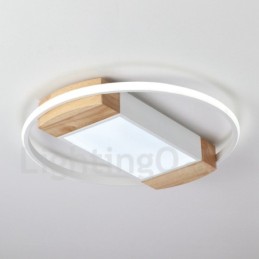 Dimmbare weiße runde Holz-Deckenleuchte, ultradünne Deckenlampe, kann auch als Wandleuchte verwendet werden