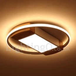 Dimmbare weiße runde Holz-Deckenleuchte, ultradünne Deckenlampe, kann auch als Wandleuchte verwendet werden