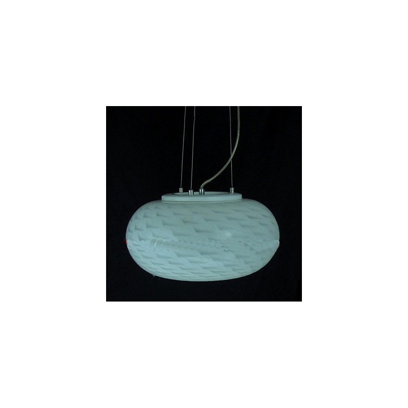 Moderne minimalistische geschnitzte milchig weiße Kronleuchterlampe