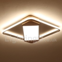 Dimmbare weiße quadratische Holz-Deckenleuchte, ultradünne Deckenlampe, kann auch als Wandleuchte verwendet werden