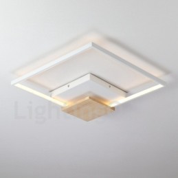 Dimmbare weiße quadratische Holz-Deckenleuchte, ultradünne Deckenlampe, kann auch als Wandleuchte verwendet werden