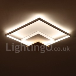 Dimmbare weiße quadratische Holz-Deckenleuchte, ultradünne Deckenlampe, kann auch als Wandleuchte verwendet werden