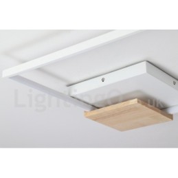 Dimmbare weiße quadratische Holz-Deckenleuchte, ultradünne Deckenlampe, kann auch als Wandleuchte verwendet werden