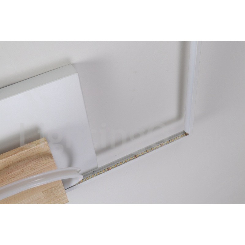 Dimmbare weiße quadratische Holz-Deckenleuchte, ultradünne Deckenlampe, kann auch als Wandleuchte verwendet werden