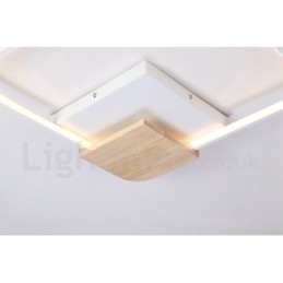 Dimmbare weiße quadratische Holz-Deckenleuchte, ultradünne Deckenlampe, kann auch als Wandleuchte verwendet werden