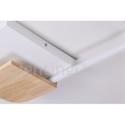 Dimmbare weiße quadratische Holz-Deckenleuchte, ultradünne Deckenlampe, kann auch als Wandleuchte verwendet werden