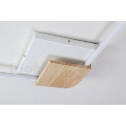 Dimmbare weiße quadratische Holz-Deckenleuchte, ultradünne Deckenlampe, kann auch als Wandleuchte verwendet werden