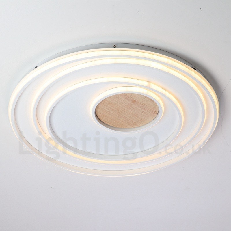 Dimmbare weiße Ringe Holz Deckenleuchte Ultradünne Deckenlampe Kann Auch Als Wandleuchte Verwendet Werden