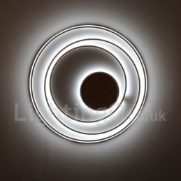 Dimmbare weiße Ringe Holz Deckenleuchte Ultradünne Deckenlampe Kann Auch Als Wandleuchte Verwendet Werden