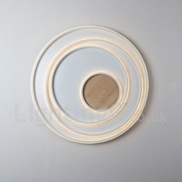 Dimmbare weiße Ringe Holz Deckenleuchte Ultradünne Deckenlampe Kann Auch Als Wandleuchte Verwendet Werden
