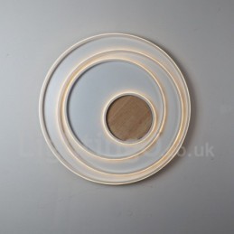 Dimmbare weiße Ringe Holz Deckenleuchte Ultradünne Deckenlampe Kann Auch Als Wandleuchte Verwendet Werden