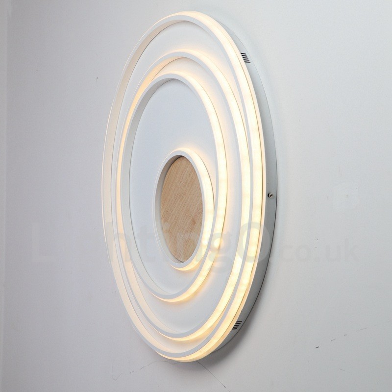 Dimmbare weiße Ringe Holz Deckenleuchte Ultradünne Deckenlampe Kann Auch Als Wandleuchte Verwendet Werden