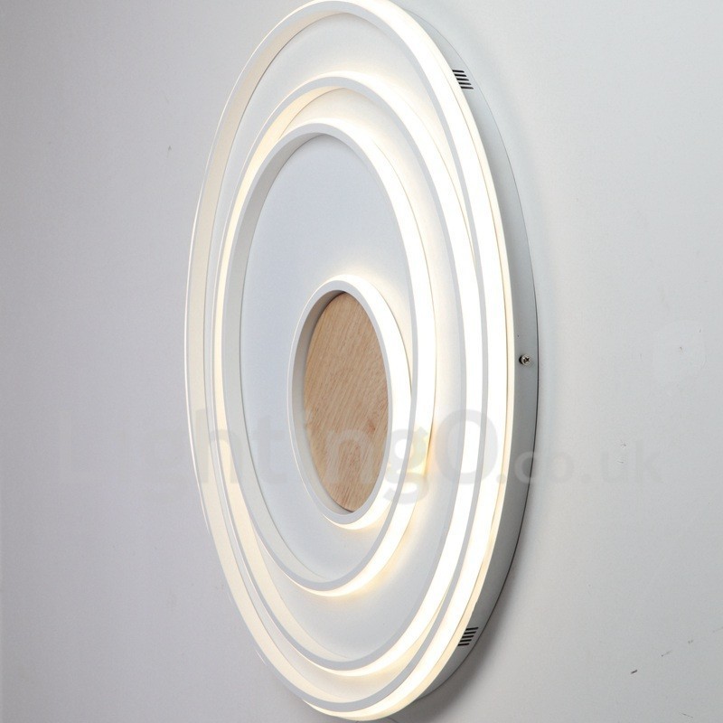 Dimmbare weiße Ringe Holz Deckenleuchte Ultradünne Deckenlampe Kann Auch Als Wandleuchte Verwendet Werden