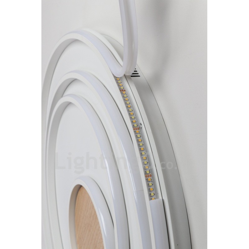 Dimmbare weiße Ringe Holz Deckenleuchte Ultradünne Deckenlampe Kann Auch Als Wandleuchte Verwendet Werden