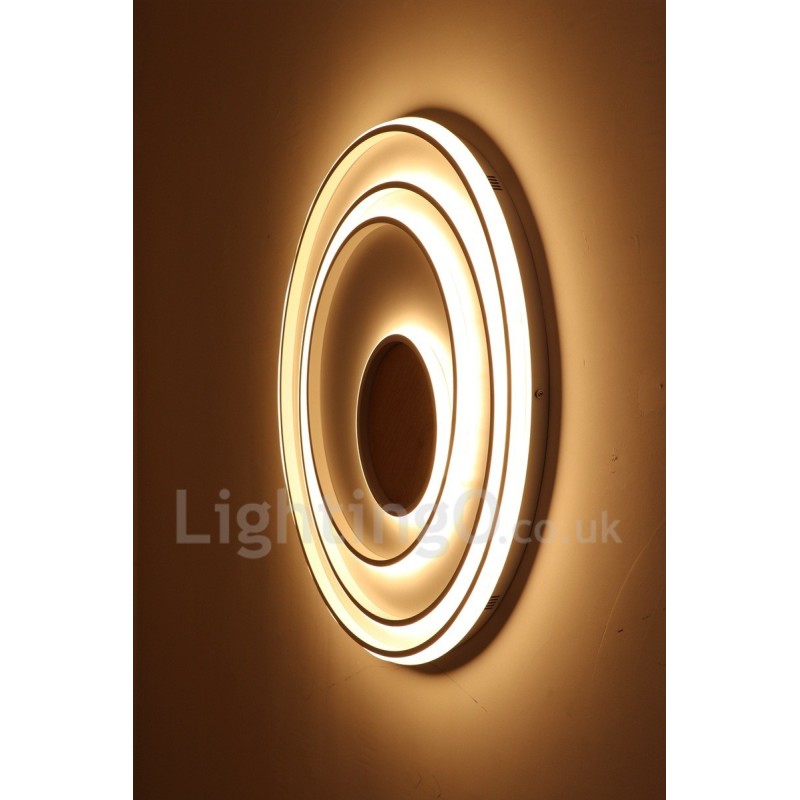 Dimmbare weiße Ringe Holz Deckenleuchte Ultradünne Deckenlampe Kann Auch Als Wandleuchte Verwendet Werden