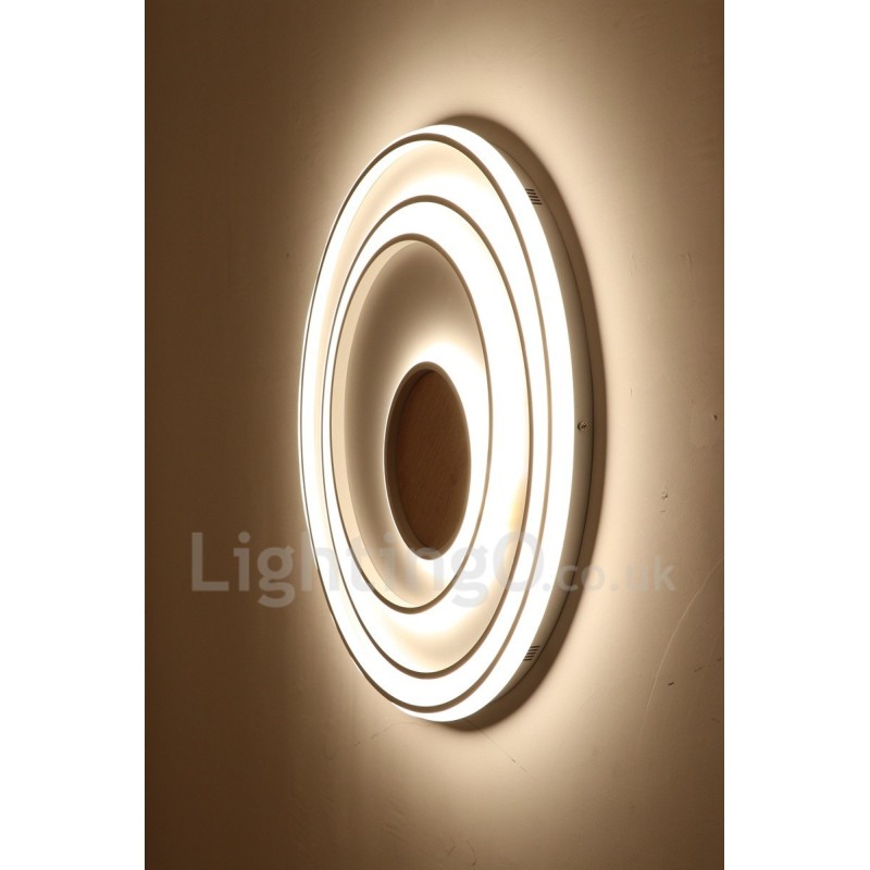 Dimmbare weiße Ringe Holz Deckenleuchte Ultradünne Deckenlampe Kann Auch Als Wandleuchte Verwendet Werden