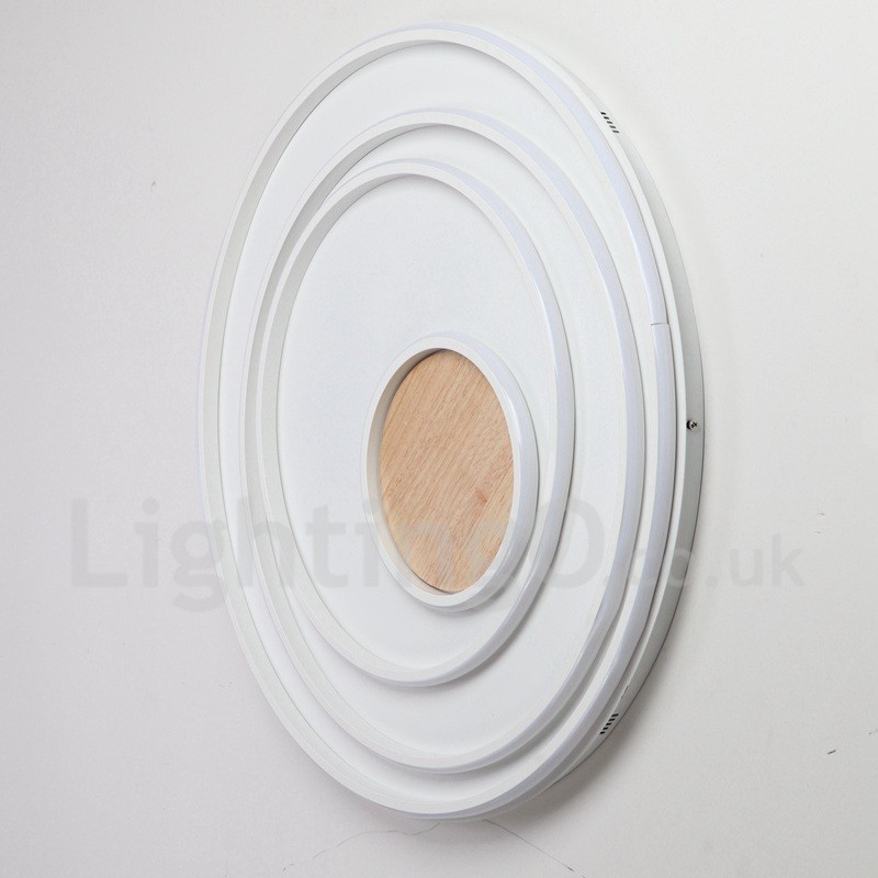 Dimmbare weiße Ringe Holz Deckenleuchte Ultradünne Deckenlampe Kann Auch Als Wandleuchte Verwendet Werden