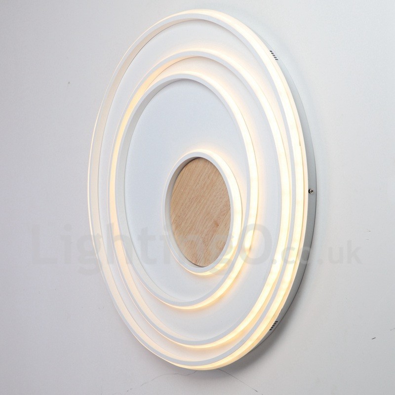 Dimmbare weiße Ringe Holz Deckenleuchte Ultradünne Deckenlampe Kann Auch Als Wandleuchte Verwendet Werden