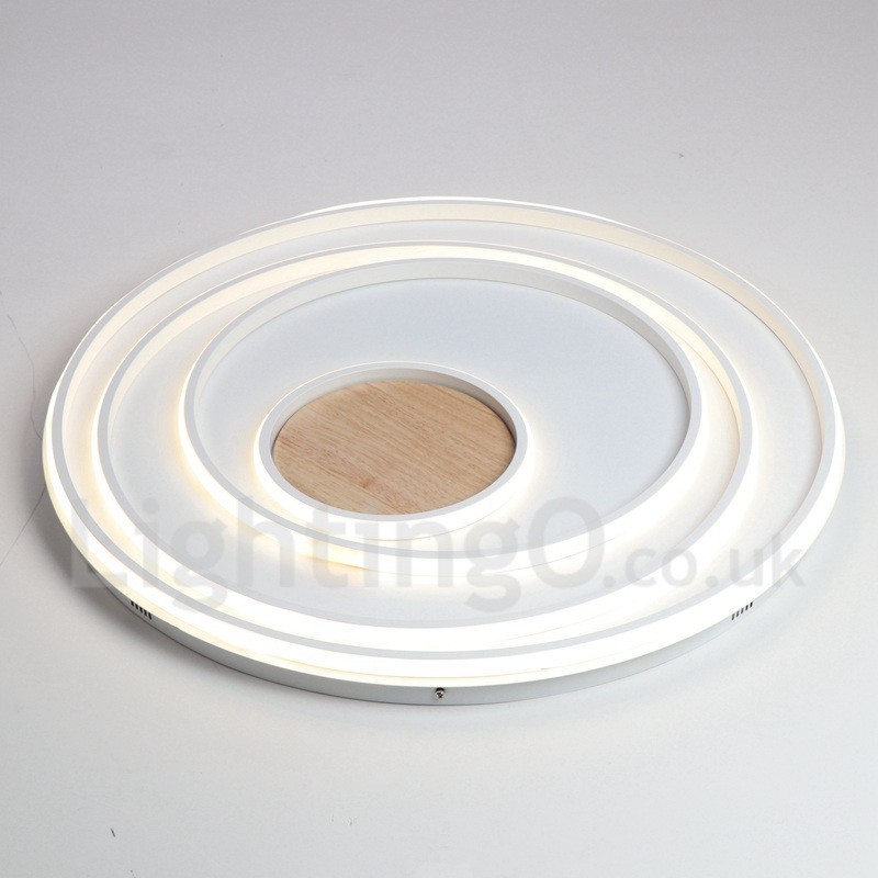 Dimmbare weiße Ringe Holz Deckenleuchte Ultradünne Deckenlampe Kann Auch Als Wandleuchte Verwendet Werden