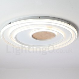 Dimmbare weiße Ringe Holz Deckenleuchte Ultradünne Deckenlampe Kann Auch Als Wandleuchte Verwendet Werden