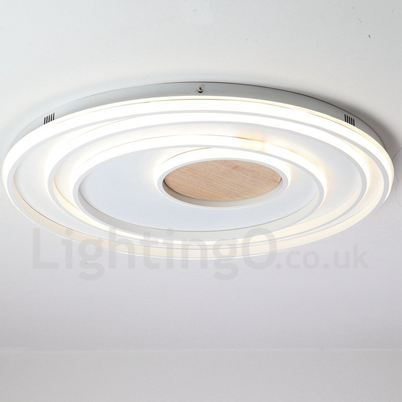 Dimmbare weiße Ringe Holz Deckenleuchte Ultradünne Deckenlampe Kann Auch Als Wandleuchte Verwendet Werden