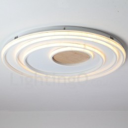 Dimmbare weiße Ringe Holz Deckenleuchte Ultradünne Deckenlampe Kann Auch Als Wandleuchte Verwendet Werden