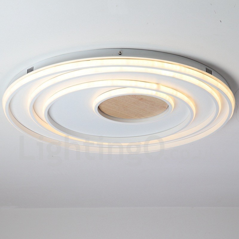 Dimmbare weiße Ringe Holz Deckenleuchte Ultradünne Deckenlampe Kann Auch Als Wandleuchte Verwendet Werden