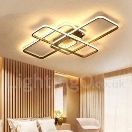 Moderne Deckenleuchte mit zeitgenössischer Aluminium-Malerei, Unterputzleuchte mit Ferndimmer, kann auch als Wandleuchte verwendet werden