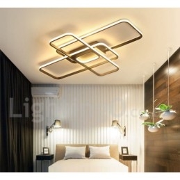 Moderne Deckenleuchte mit zeitgenössischer Aluminium-Malerei, Unterputzleuchte mit Ferndimmer, kann auch als Wandleuchte verwendet werden