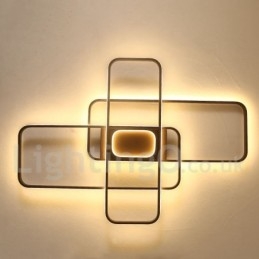 Moderne Deckenleuchte mit zeitgenössischer Aluminium-Malerei, Unterputzleuchte mit Ferndimmer, kann auch als Wandleuchte verwendet werden
