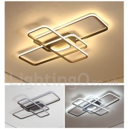 Moderne Deckenleuchte mit zeitgenössischer Aluminium-Malerei, Unterputzleuchte mit Ferndimmer, kann auch als Wandleuchte verwendet werden