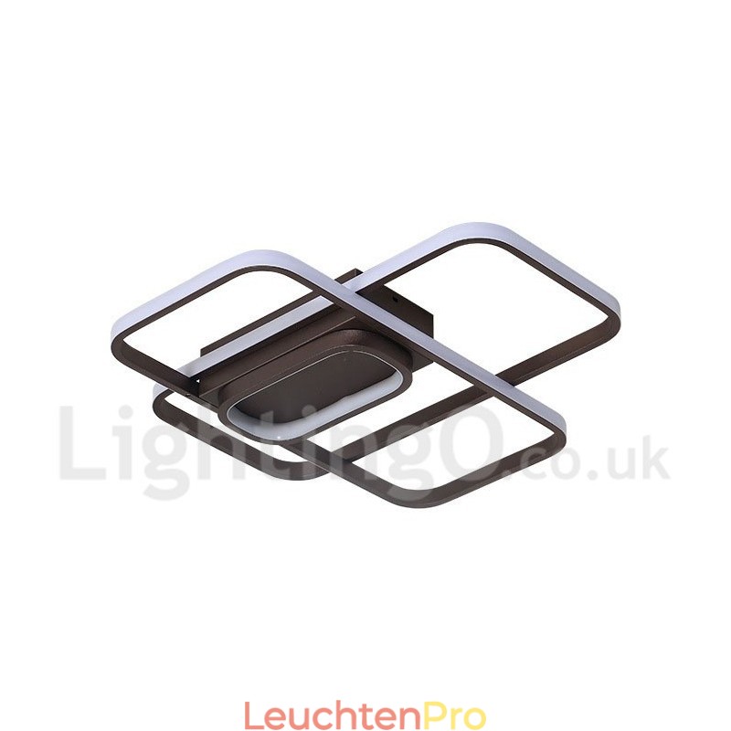 Moderne Deckenleuchte mit zeitgenössischer Aluminium-Malerei, Unterputzleuchte mit Ferndimmer, kann auch als Wandleuchte verwendet werden