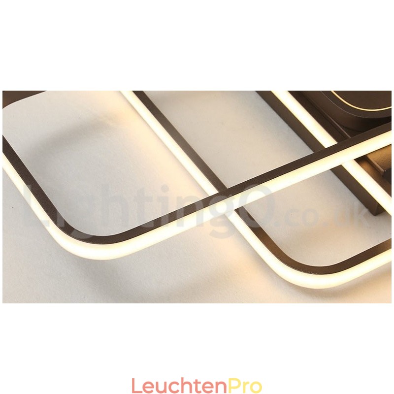Moderne Deckenleuchte mit zeitgenössischer Aluminium-Malerei, Unterputzleuchte mit Ferndimmer, kann auch als Wandleuchte verwendet werden