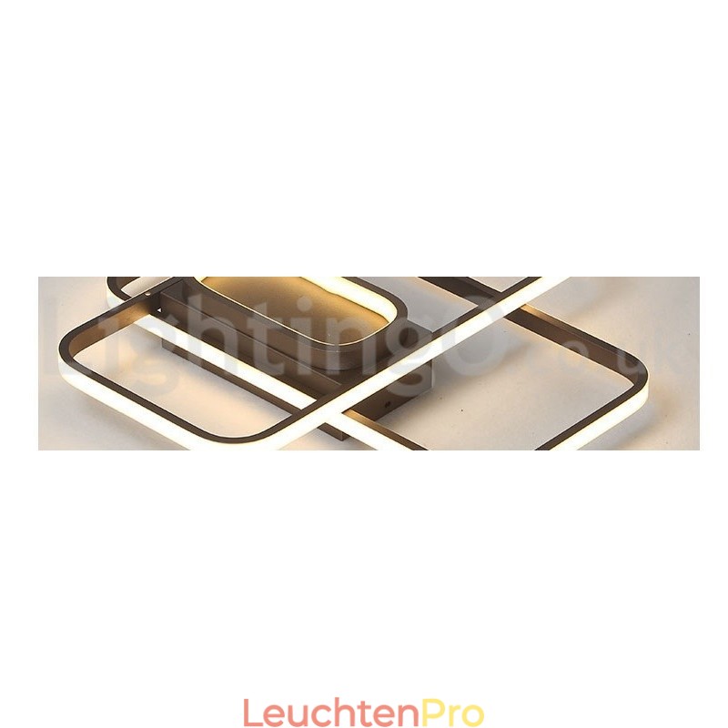 Moderne Deckenleuchte mit zeitgenössischer Aluminium-Malerei, Unterputzleuchte mit Ferndimmer, kann auch als Wandleuchte verwendet werden