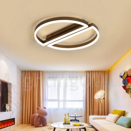 Runde, moderne Deckenleuchte aus Aluminium, Unterputzleuchte mit Ferndimmer, kann auch als Wandleuchte verwendet werden Runde, moderne Deckenleuchte aus Aluminium, Unterputzleuchte mit Ferndimmer, kann auch als Wandleuchte verwendet werden