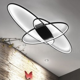 Dimmbare ovale, moderne Deckenleuchte aus Aluminium, Unterputzlampe für Wohnzimmer, Schlafzimmer, kann auch als Wandleuchte verwendet werden