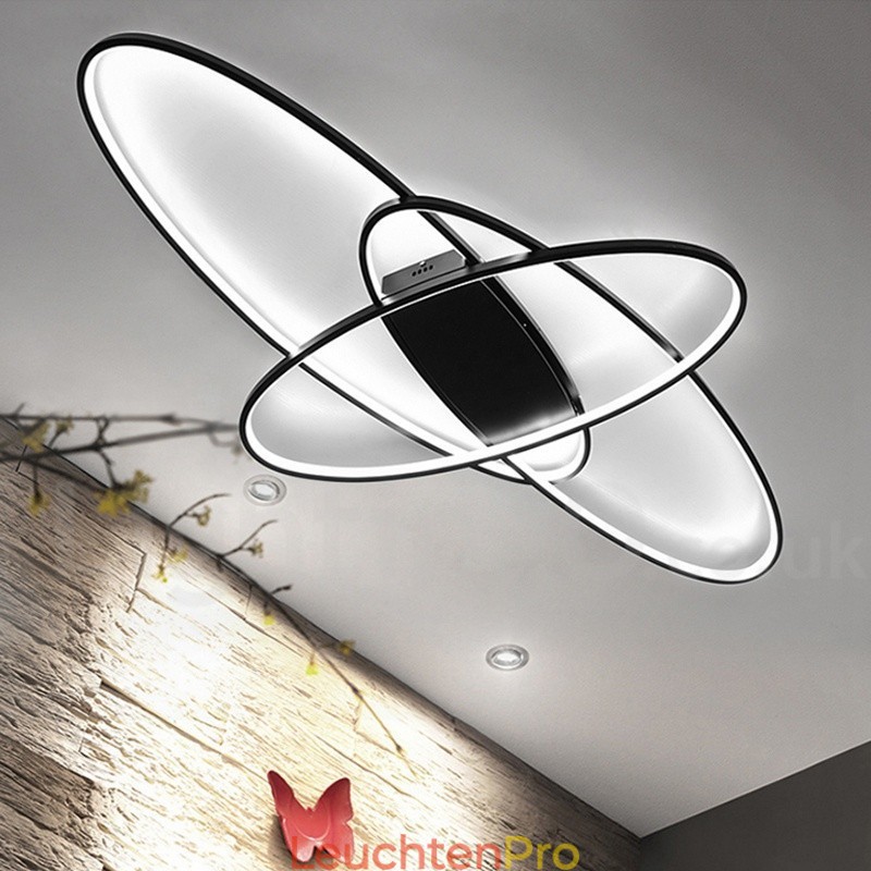 Dimmbare ovale, moderne Deckenleuchte aus Aluminium, Unterputzlampe für Wohnzimmer, Schlafzimmer, kann auch als Wandleuchte verwendet werden