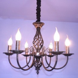 6 Licht Rustikalen Retro Vintage Schwarz Weiß Anhänger Kerze Kronleuchter