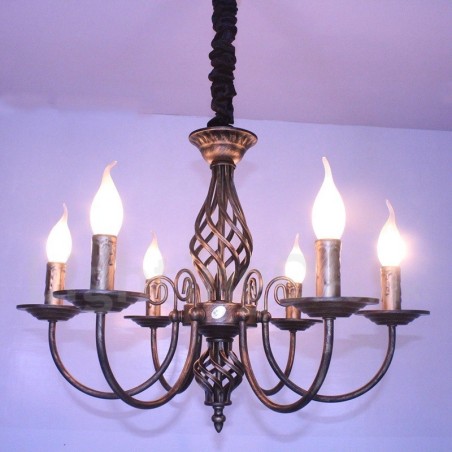 6 Licht Rustikalen Retro Vintage Schwarz Weiß Anhänger Kerze Kronleuchter 6 Licht Rustikalen Retro Vintage Schwarz Weiß Anhänger Kerze Kronleuchter