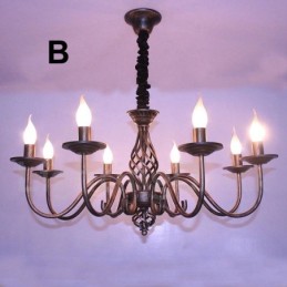 6 Licht Rustikalen Retro Vintage Schwarz Weiß Anhänger Kerze Kronleuchter