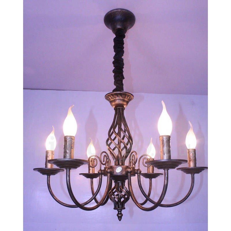 6 Licht Rustikalen Retro Vintage Schwarz Weiß Anhänger Kerze Kronleuchter