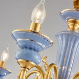 Retro Vintage Messing Keramik Anhänger Kerze Kronleuchter