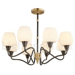 Retro Vintage Messing Pendelleuchter mit Kerzenhalter und Glasschirmen