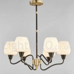 Retro Vintage Messing Pendelleuchter mit Kerzenhalter und Glasschirmen