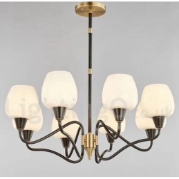Retro Vintage Messing Pendelleuchter mit Kerzenhalter und Glasschirmen