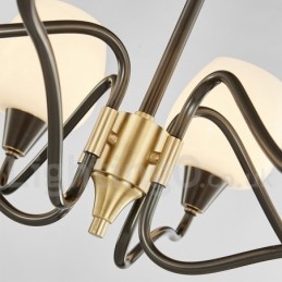 Retro Vintage Messing Pendelleuchter mit Kerzenhalter und Glasschirmen