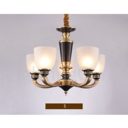 Luxuriöser rustikaler Retro-Vintage-Kerzenleuchter aus reinem Messing mit Glasschirmen