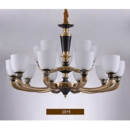 Luxuriöser rustikaler Retro-Vintage-Kerzenleuchter aus reinem Messing mit Glasschirmen