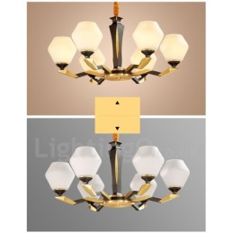 Luxuriöser rustikaler Retro-Vintage-Kerzenleuchter aus reinem Messing mit Glasschirmen