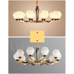 Luxuriöser rustikaler Retro-Vintage-Kerzenleuchter aus reinem Messing mit Glasschirmen